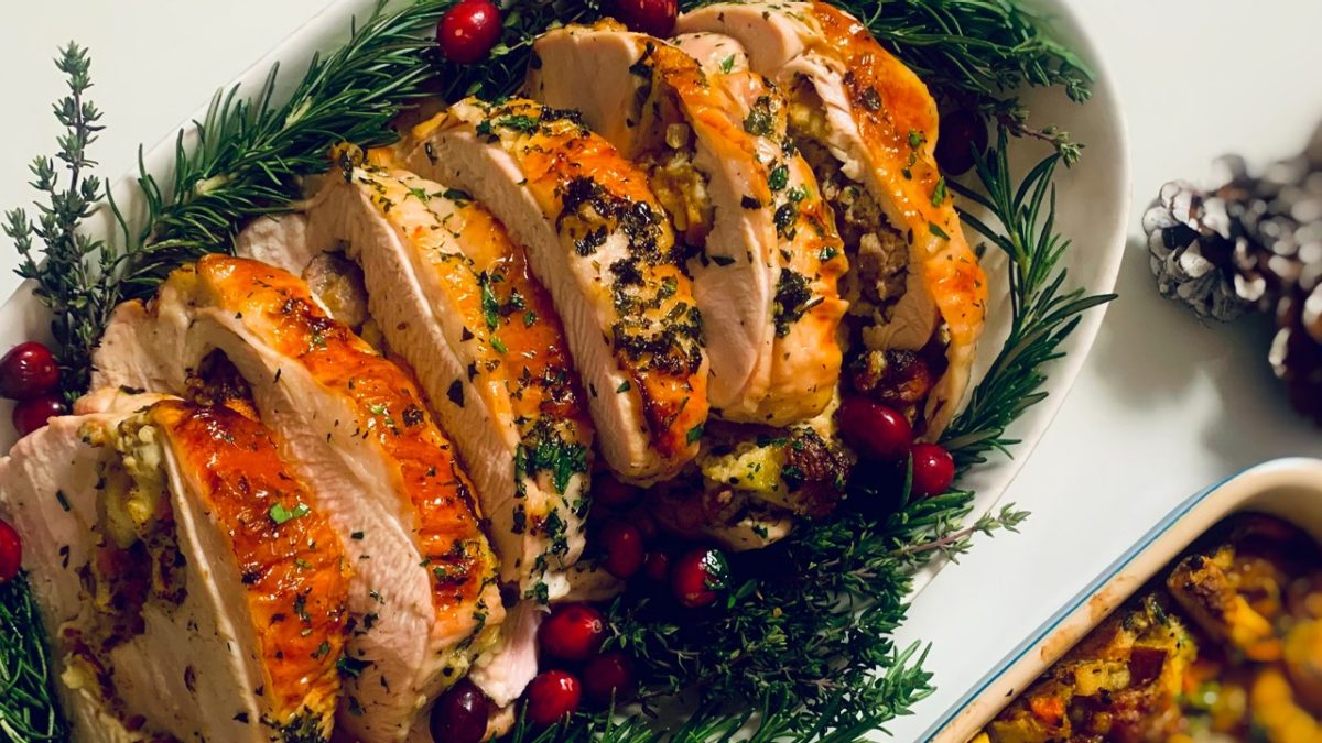 Chestnut And Sausage Stuffed Turkey Breast